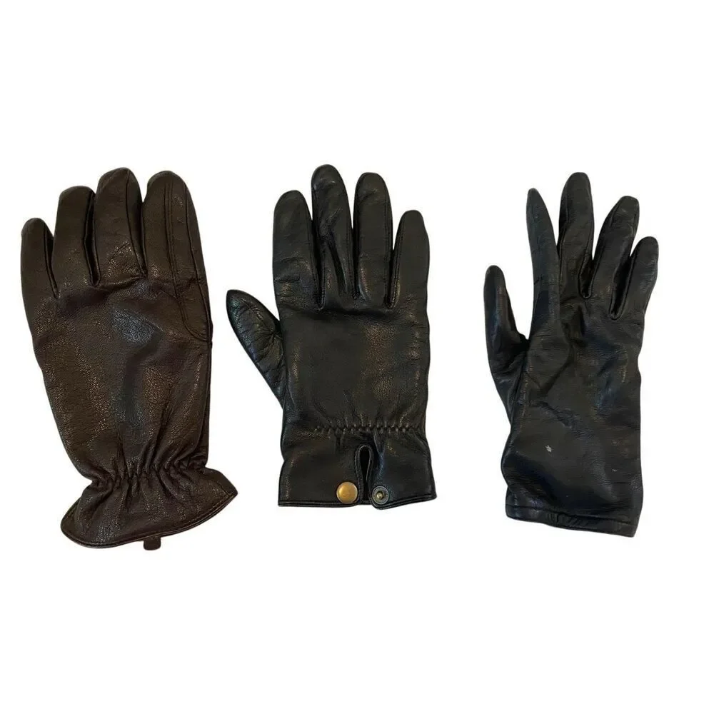 3 Mismatched Thinsulate Leather Gloves Wmns Medium Imperfect Craft Costume Use